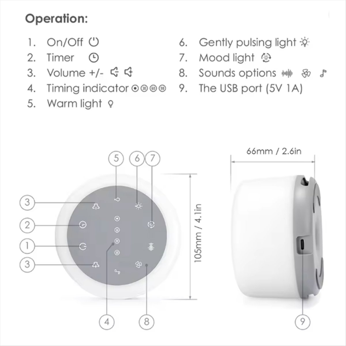 آلة صوت النوم المحمولة M85K آل - مراجعة White Noise Machine Baby وسعره